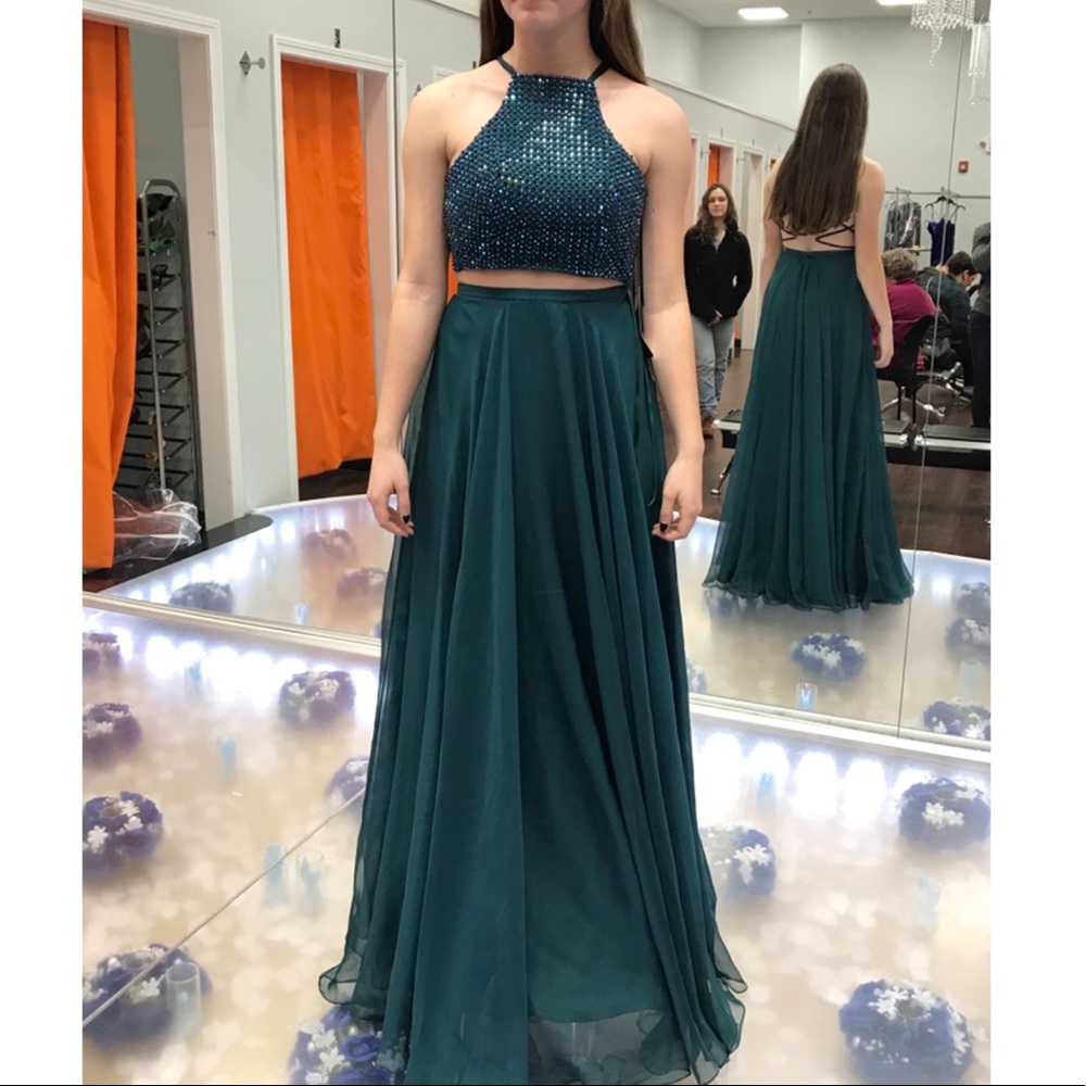 2 piece prom dress